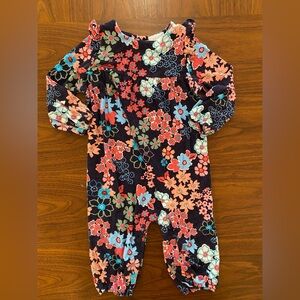 Angel Dear Floral Kids One Piece - Navy, Red, Blue Size 6-12 Months